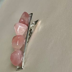 rose quartz hair clip